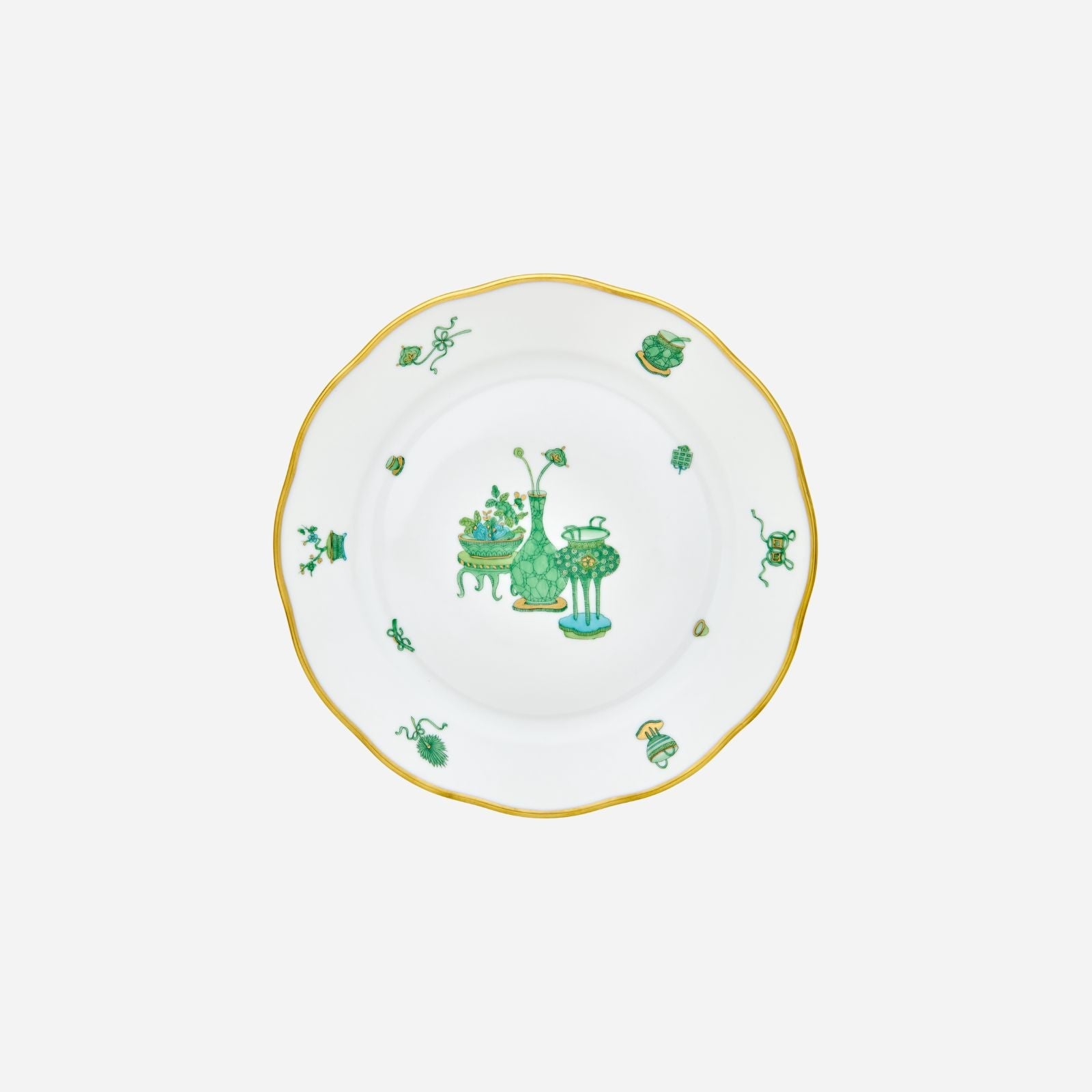 Assiette plate en grès doré ajouré 26 cm