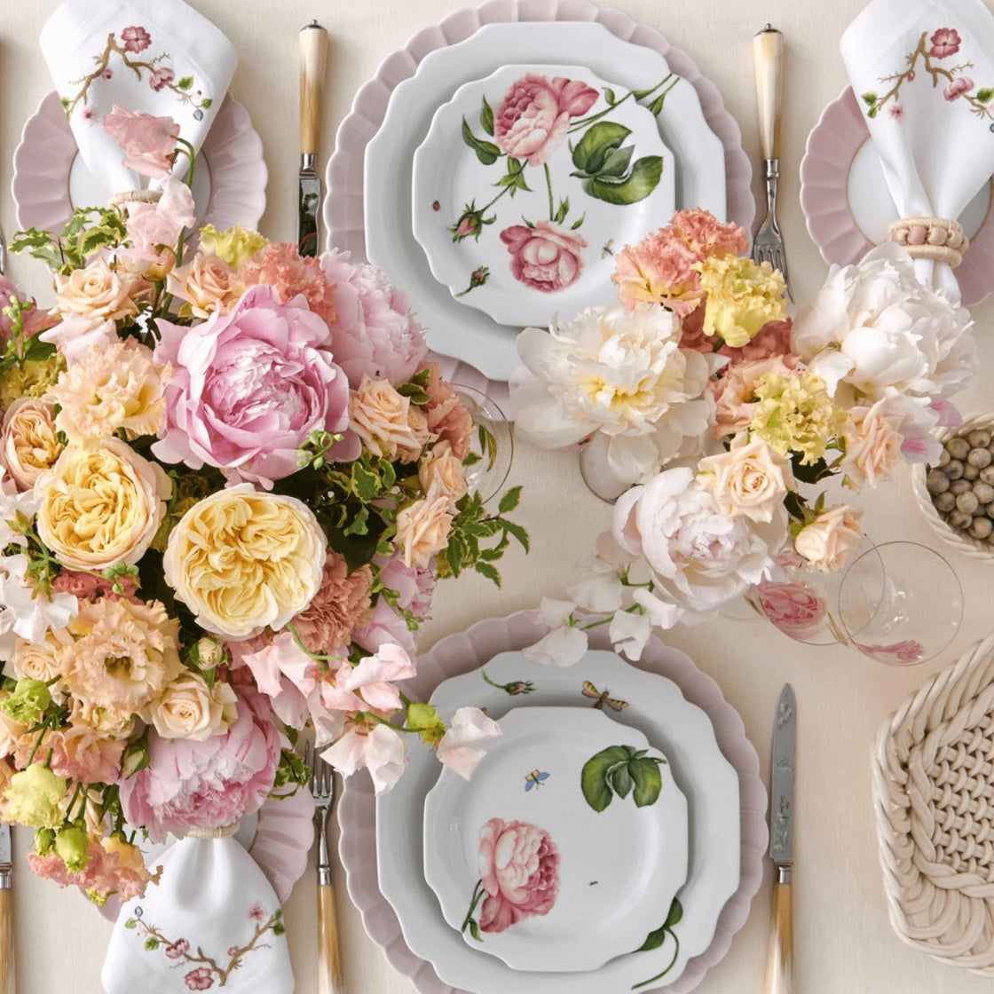 Assiette plate Florale Rose Plein Air 27cm