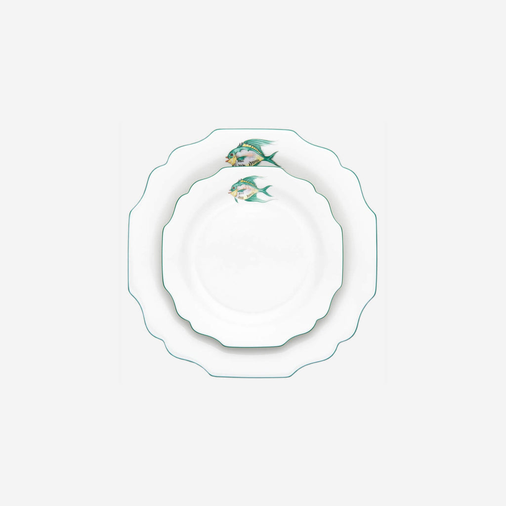 Assiette à soupe Poissons Turquoise 21cm