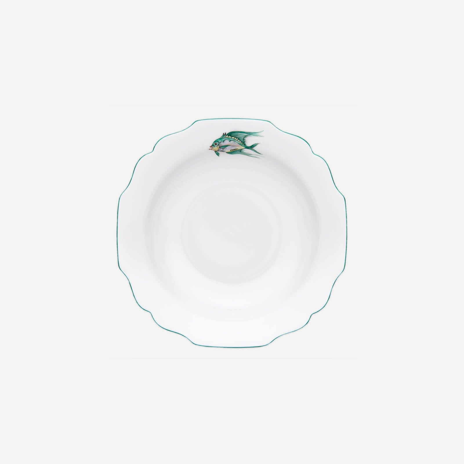Assiette à soupe Poissons Turquoise 21cm