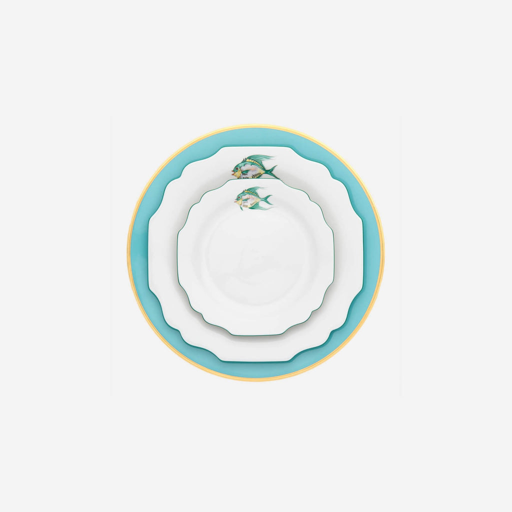 Assiette plate Poisson Turquoise 27cm