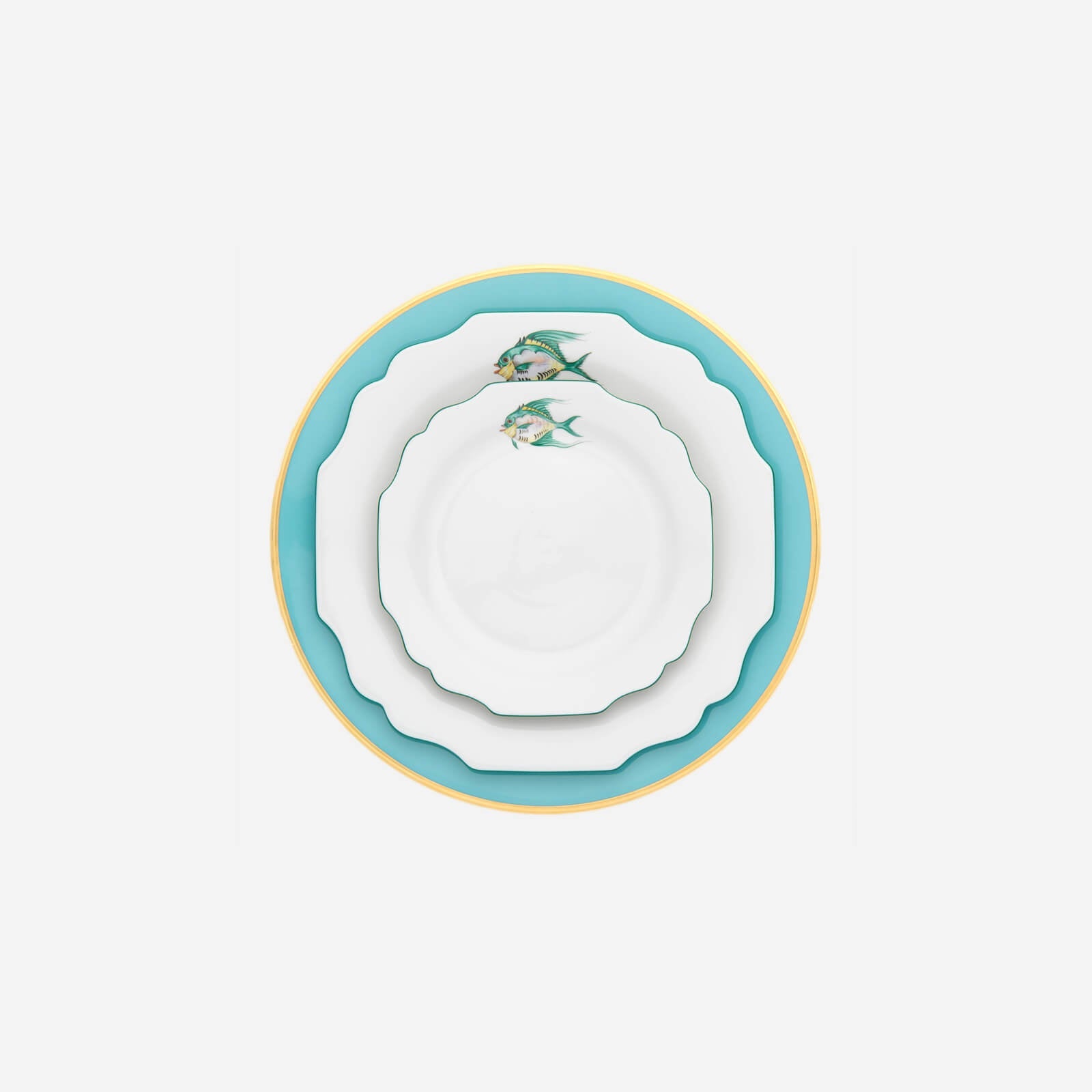 Assiette à dessert Poisson Turquoise 20cm