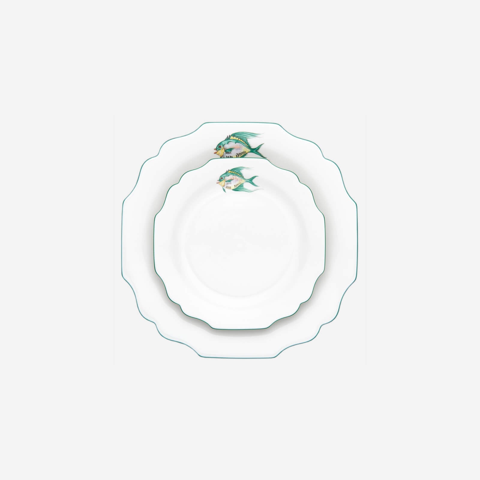 Assiette à pain poisson turquoise 16cm
