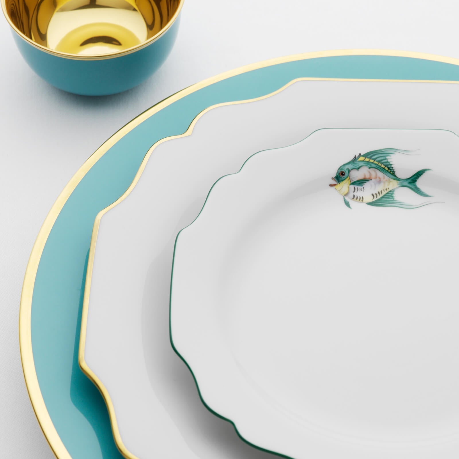 Assiette plate Poisson Turquoise 27cm