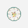 Assiette à dessert or « Écailles de poisson bleu » et fleurs 21 cm