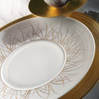 Assiette à dessert dorée en relief 21cm