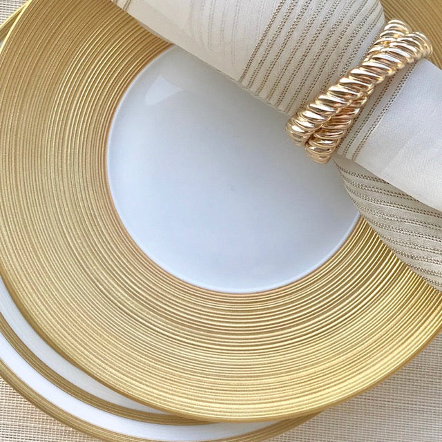 Assiette plate Hémisphère Or 27 cm