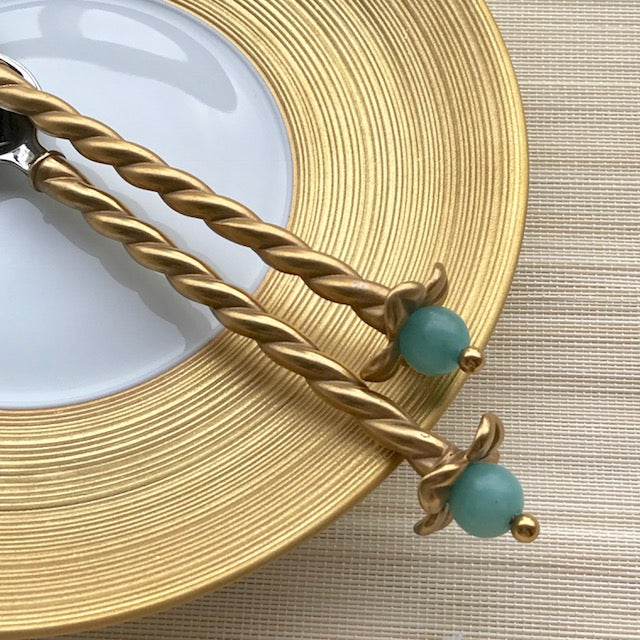 Assiette de présentation dorée Hémisphère 32cm