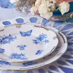 Assiette plate florale bleue 25,5 cm